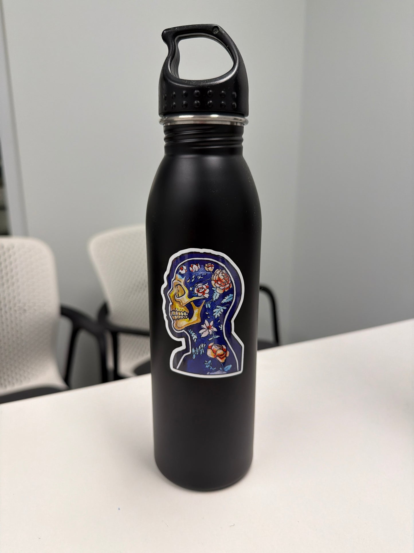 The Floral Skull Sticker