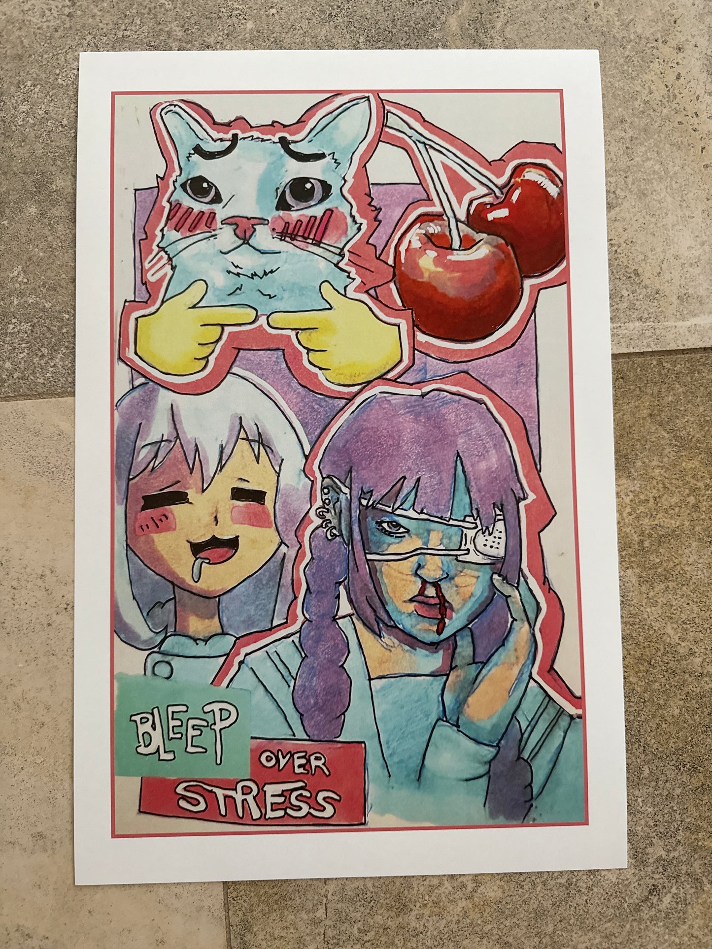Bleep Over Stress Art Print