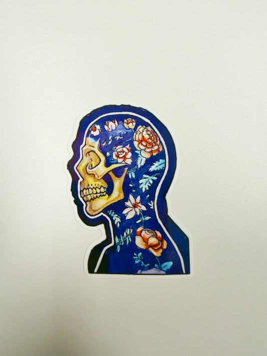 The Floral Skull Sticker